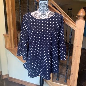 Green Envelope polka dot blouse